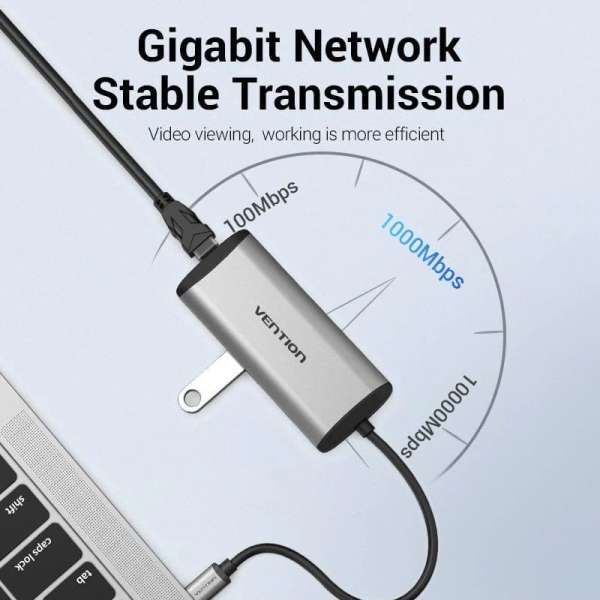 Vention 9-in-1 USB-C Docking Station Grey