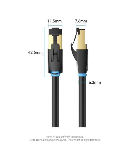 Vention CAT8 S-FTP Patch Cable 3m Black