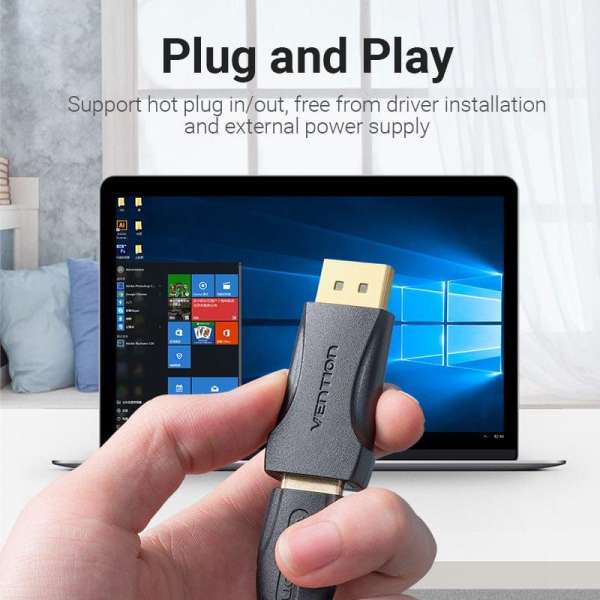 Vention DisplayPort Male to HDMI Female Adapter Black