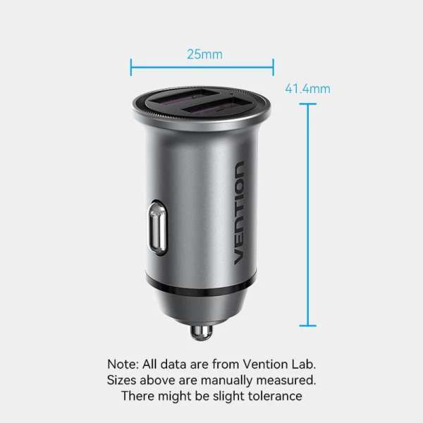 Vention FFEH0 30W Car Charger Grey