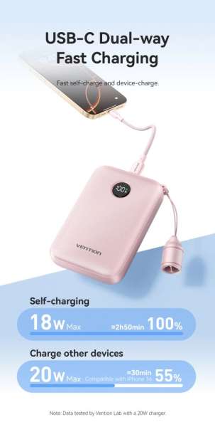 Vention FKAB0-C 10000mah PowerBank Black
