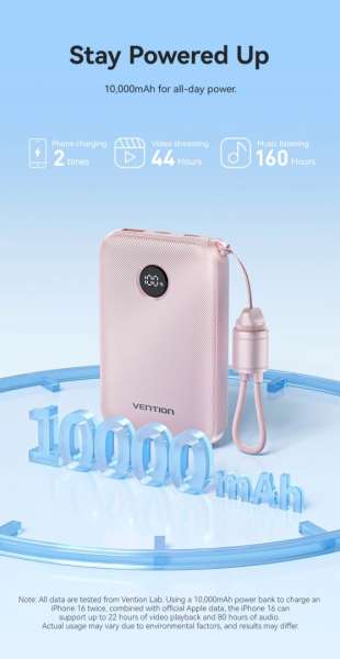 Vention FKAP0-C 10000mah PowerBank Gradient Pink
