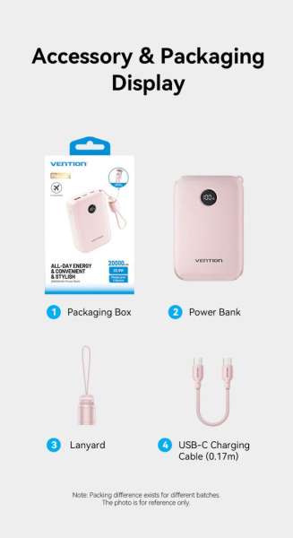 Vention FKBB0-C 20000mah PowerBank Black