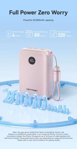 Vention FKBN0-C 20000mah PowerBank Beige