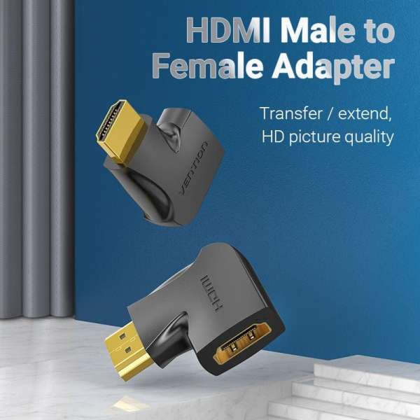 Vention HDMI 270 Degree Male to Female Vertical Flat Adapter Black