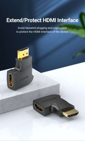 Vention HDMI 270 Degree Male to Female Vertical Flat Adapter Black