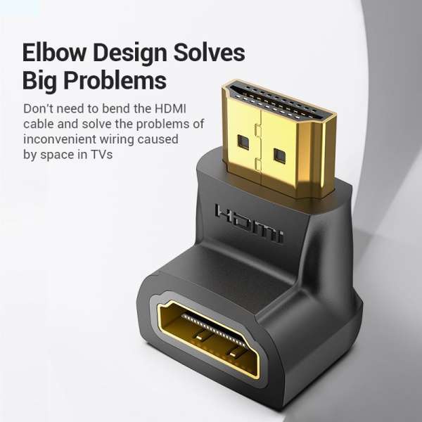 Vention HDMI 90 Degree Male to Female Adapter Black