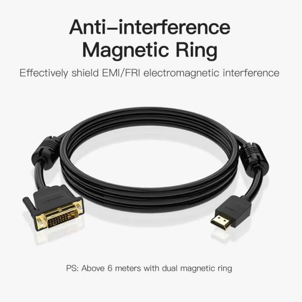 Vention HDMI to DVI video cable 1,5m Black
