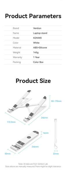 Vention Laptop Stand White