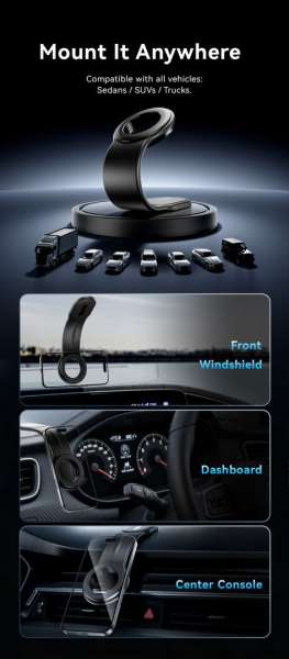 Vention Magnetic Car Phone Mount Black