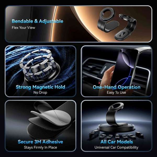 Vention Magnetic Car Phone Mount Black