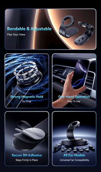 Vention Magnetic Car Phone Mount Black