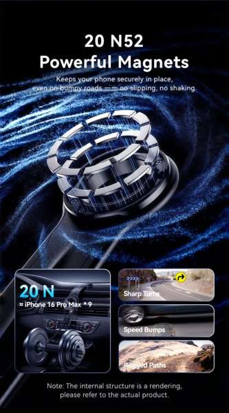 Vention Magnetic Car Phone Mount Black