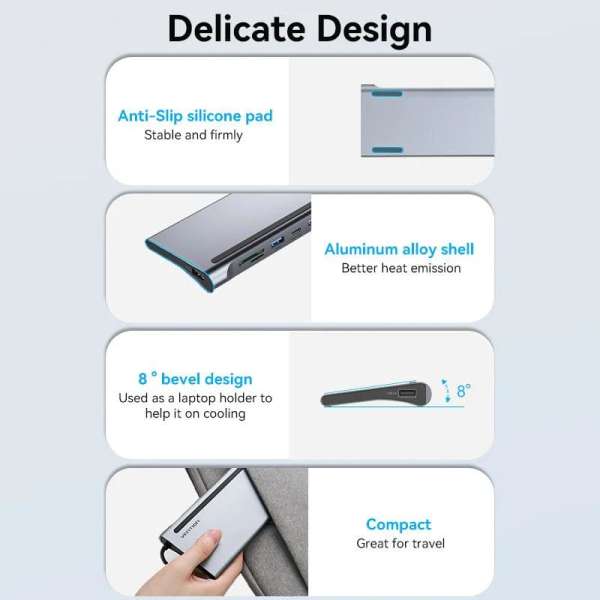 Vention Multi-function 11-in-1 USB-C Docking Station