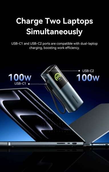 Vention Powerhive 27000mAh Power bank + cable Black