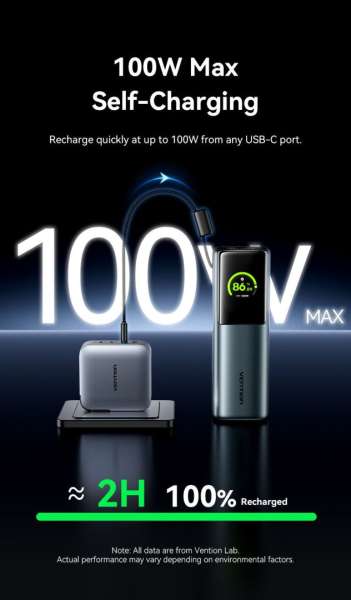 Vention Powerhive 27000mAh Power bank + cable Black