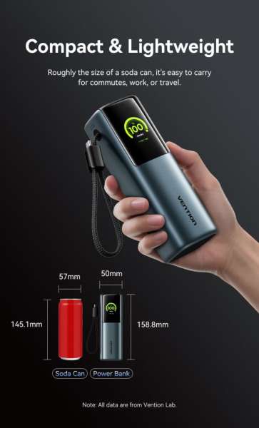Vention Powerhive 27000mAh Power bank + cable Black