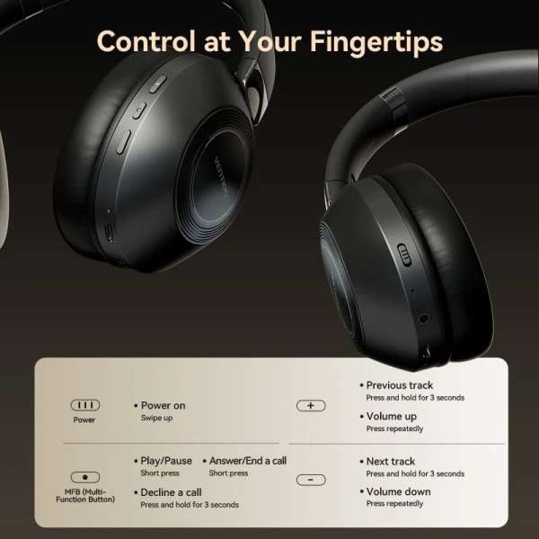 Vention SoundMate Wireless On-Ear Bluetooth Headset Black