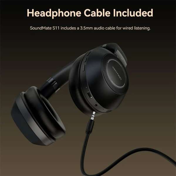 Vention SoundMate Wireless On-Ear Bluetooth Headset Black