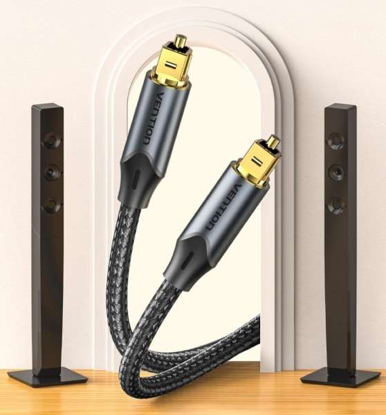 Vention Toslink optical audio cable braided 10m Black