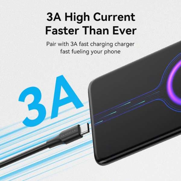 Vention USB 2.0 USB-A to USB-C cable 1m Black