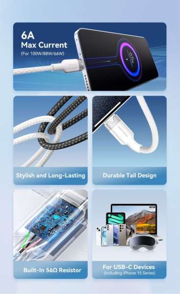 Vention USB 2.0 A Male to C Male 6A Aluminum Alloy Type cable 1m White