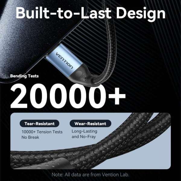 Vention USB 2.0 C Male to C Male 240W Cable 1,5m Black