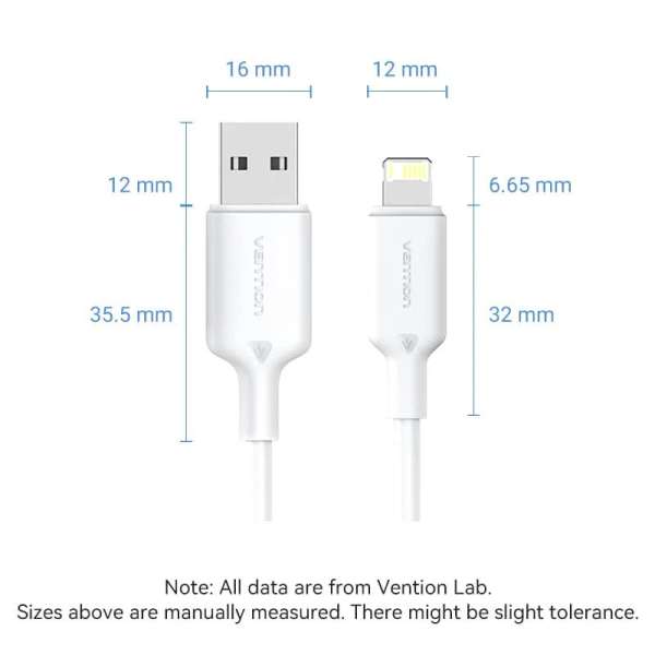 Vention USB 2.0 USB-A to Lightning cable 1m White