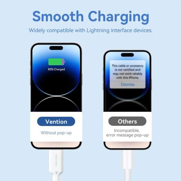 Vention USB 2.0 USB-A to Lightning cable 1m White