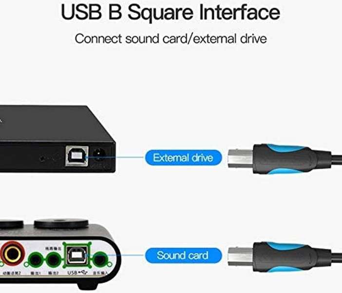 Vention USB 2.0 USB-A to USB-B cable 2m Black