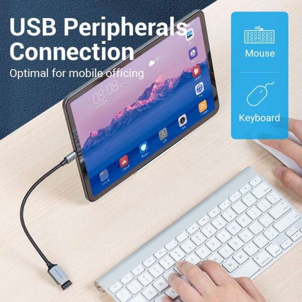 Vention USB 3.0 C Male to A Female OTG Cable 0,15m Gray