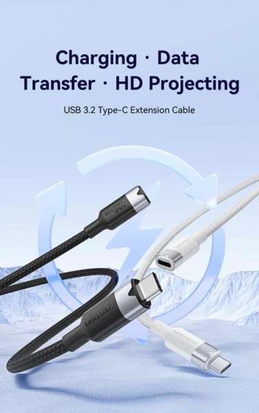 Vention USB 3.2 Gen2 C Male to C Female 10Gbps Extension Aluminum Alloy Type cable 0,5m White
