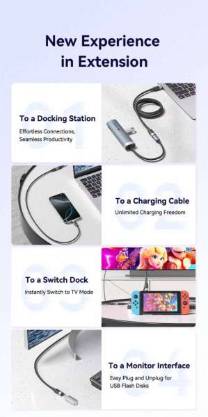 Vention USB 3.2 Gen2 C Male to C Female 10Gbps Extension Aluminum Alloy Type cable 0,5m White