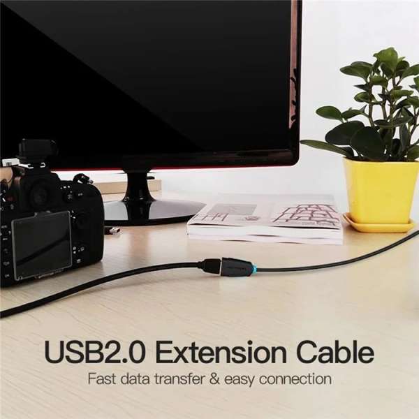 Vention USB-A 2.0/M to USB-A 2.0/F cable 1,5m Black