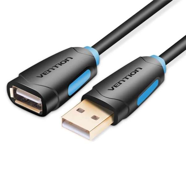 Vention USB-A 2.0/M to USB-A 2.0/F cable 1,5m Black