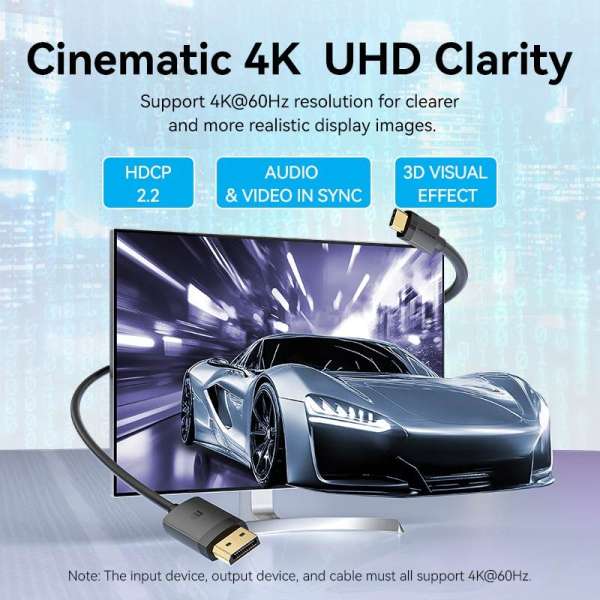 Vention USB-C to DP 4K HD cable 2m Black