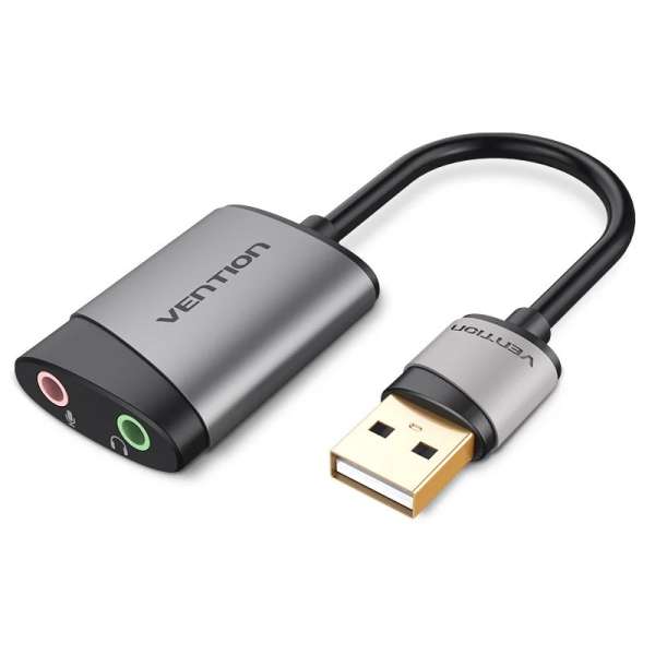 Vention USB External Sound Card 0.15M Gray Metal