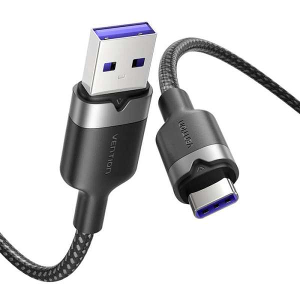 Vention USB 2.0 A Male to C Male 6A Aluminum Alloy Type cable 2m Black