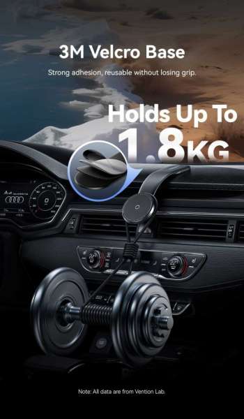 Vention Wireless Car Mount Charger Black