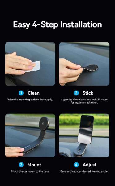 Vention Wireless Car Mount Charger Black