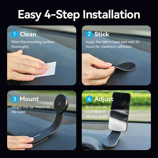 Vention Wireless Car Mount Charger Black