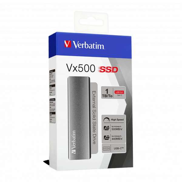 Verbatim 1TB USB 3.2/USB Type-C Vx500 Space Grey