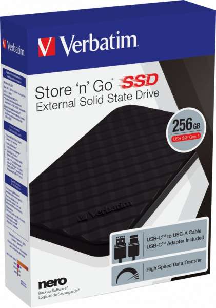 Verbatim 256GB USB 3.2/USB Type-C Store 'n' Go Black