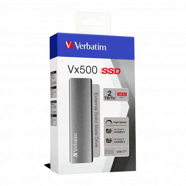 Verbatim 2TB USB 3.2/USB Type-C Vx500 Space Grey