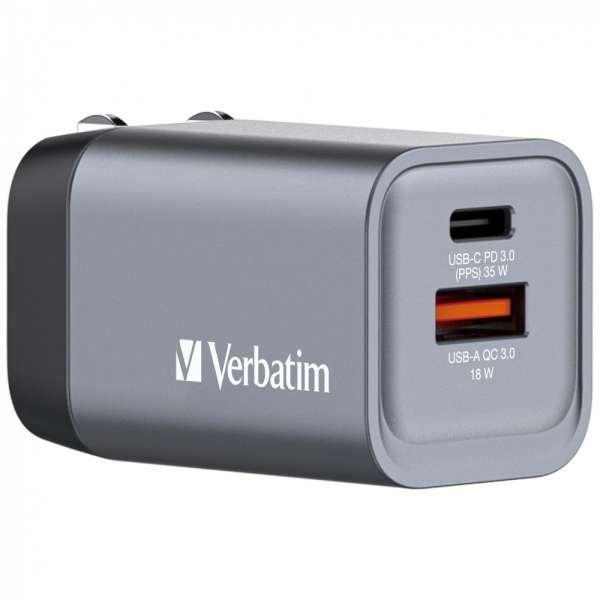 Verbatim 35W 2-Port GaN Wall Charger Black