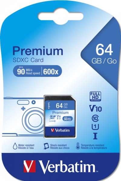 Verbatim 64GB SDXC Premium Class10 U1 V10