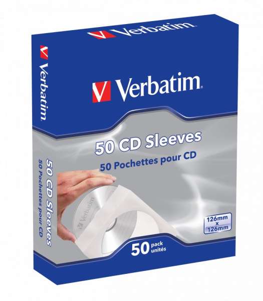 Verbatim CD/DVD Sleeves 50db White