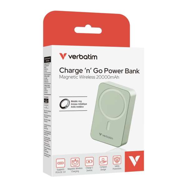 Verbatim Charge "n" Go Essentials 20000mAh PowerBank Green