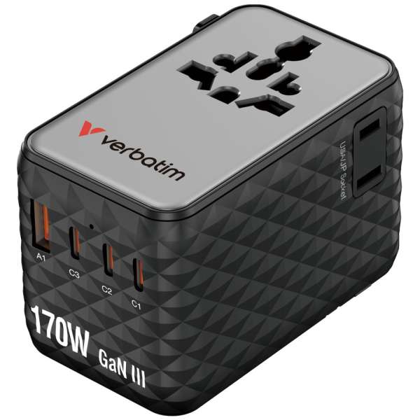 Verbatim Charge 'n' Travel 170W GaN III Universal Travel Adapter