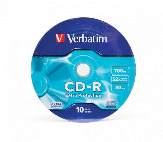 Verbatim DataLife CD-R 80 52x zsugor csomagolás 10db/cs (10-es címke)